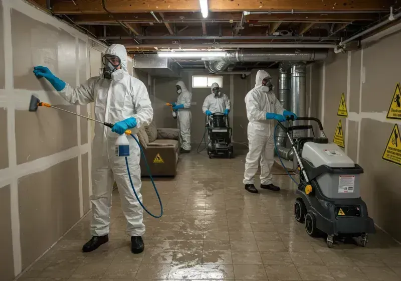 Basement Moisture Removal and Structural Drying process in Fort Covington Hamlet, NY